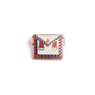 A white, blue, red & gold coloured Masonic Principal Apron Lapel Pin Badge on a white background