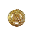 A Masonic Royal Arch Active District Collar Jewel gold-colored metal collar jewel.