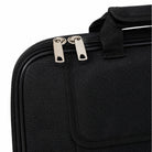 Close-up of zip fastening and handle on black Masonic soft case