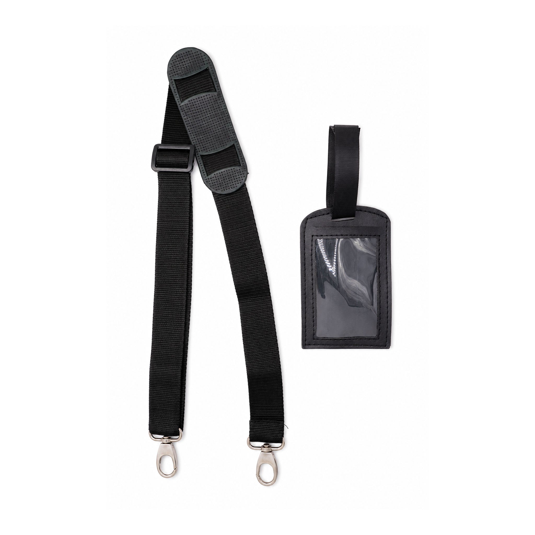Shoulder strap and clear ID holder for black Masonic soft case