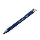 Navy pen with 'Freemasons' Hall' text and a Masonic sqauare & compasses emblem on a white background