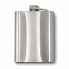 Back view of masonic stainless steel hip flask 7oz  and screw cap, Freemason gift.