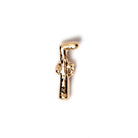 Gold coloured Tubal Caine Lapel Pin Badge on a white background