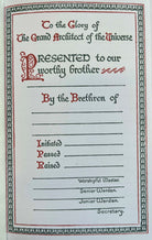 Masonic bible book presentation page