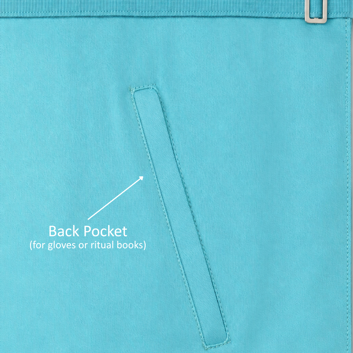UGLE approved Master Mason Masonic Apron back pocket space for gloves and ritual books
