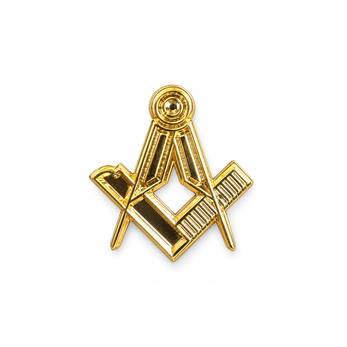 Gold Masonic square and compass lapel pin badge, Freemason emblem jewelry accessory