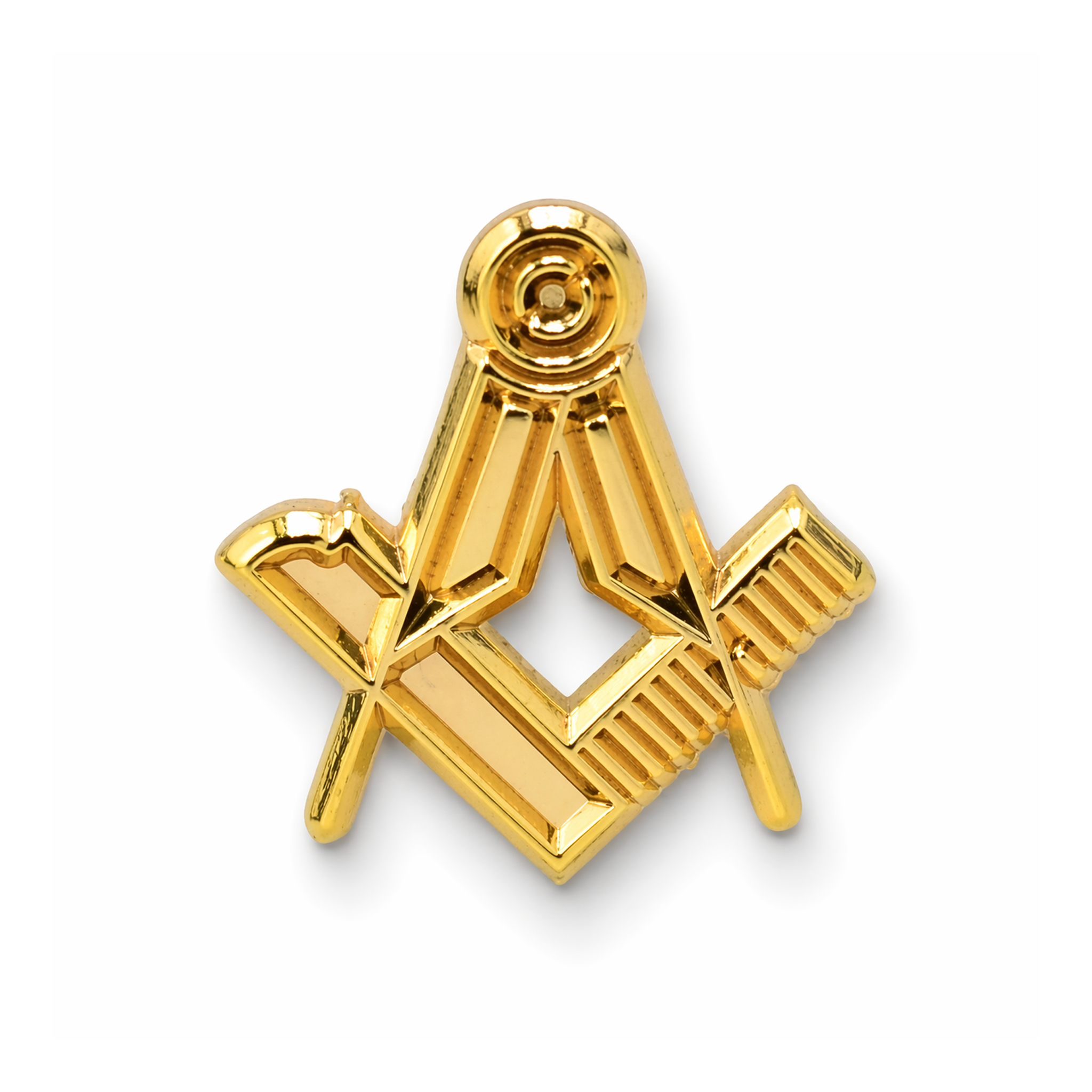 Gold Masonic square and compass lapel pin badge, Freemason emblem jewelry accessory for suit or blazer