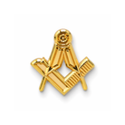 Gold Masonic square and compass lapel pin badge, Freemason emblem jewelry accessory