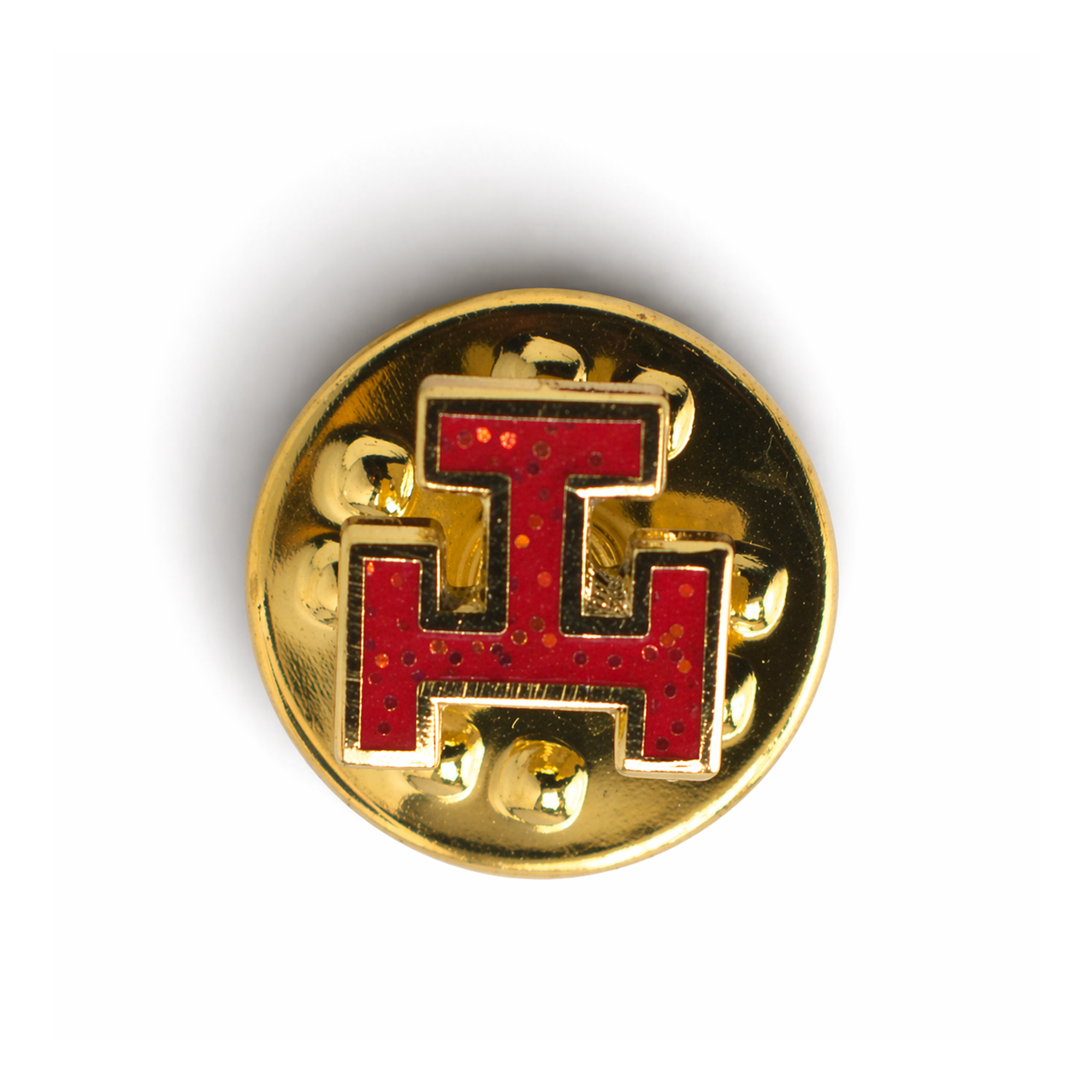 Royal Arch Triple Tau Masonic lapel pin badge in gold and red enamel, Freemason jewelry accessory