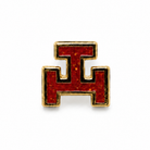Royal Arch Triple Tau Masonic lapel pin badge in gold and red enamel, Freemason jewelry accessory