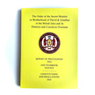 Yellow book with text and a logo on a white background