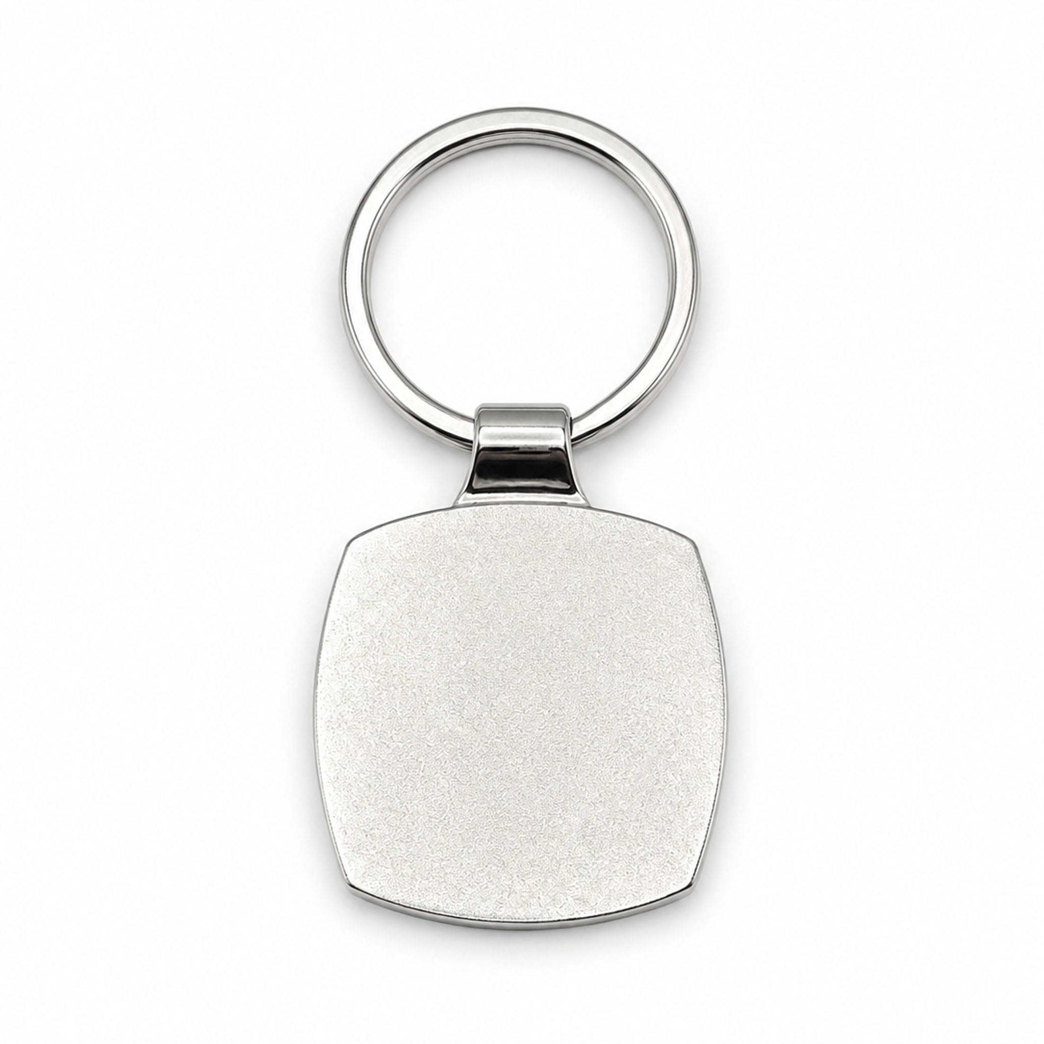 Shiny masonic silver-coloured metal key ring back view