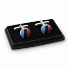 One Journey Freemason masonic striped enamel round cufflinks inpresentation case, Freemason formal accessory gift for suit and lodge wear