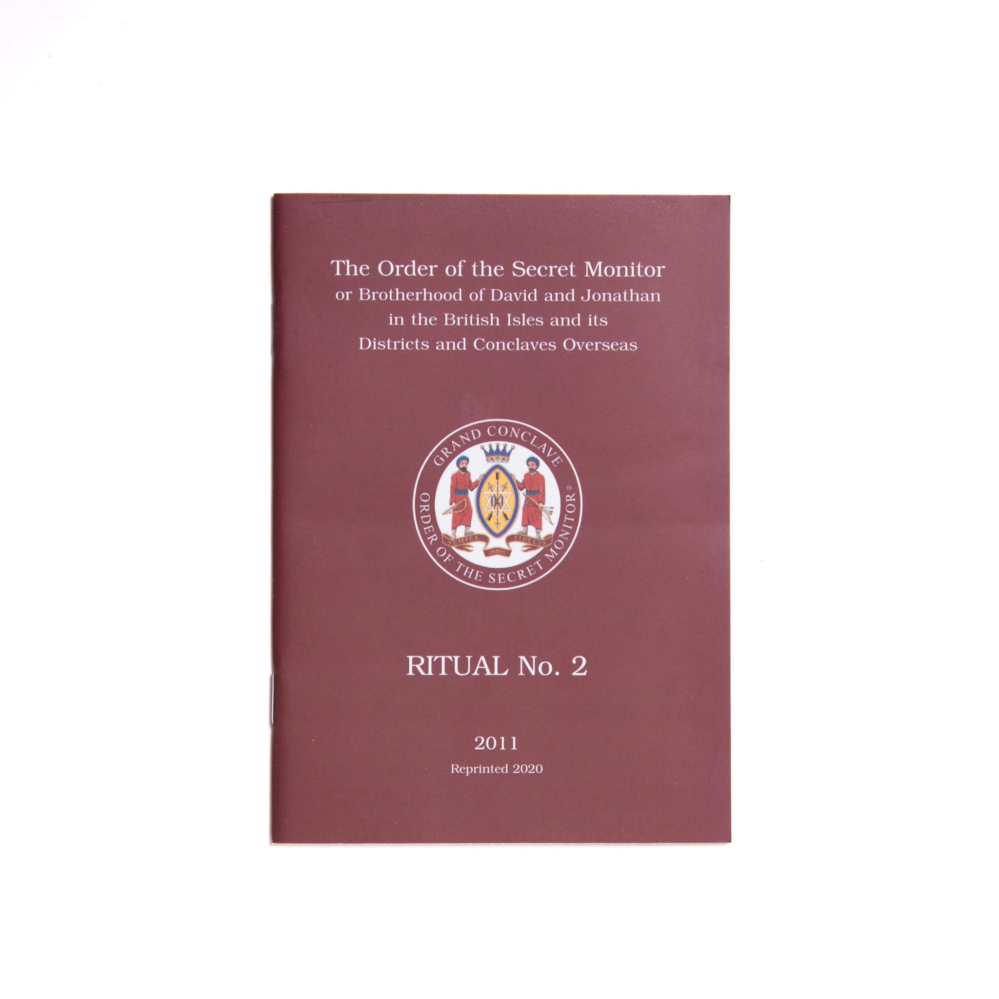 A cover of a book titled 'The Order of the Secret Monitor Ritual no 2' with a crest and the text 'RITUAL No. 2 2011' printed on it.