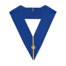 A blue Masonic undress collar with gold embroidery and a Masonic emblem at the center.