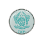 Light blue coloured mini metal and enamel round Masonic Light Blues 2026 lapel pin badge