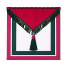 Royal Order of Scotland Masonic apron with red, green and white trim and tassel