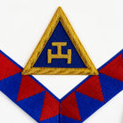 UGLE-approved Masonic Royal Arch London Grand Chapter Rank apron close up image of the Royal Arch symbol.