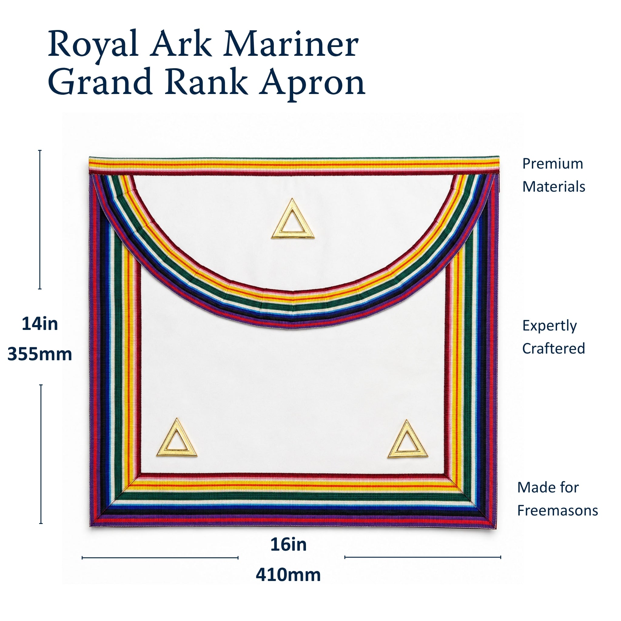 Official Royal Ark Mariner Grand Rank Apron size dimension
