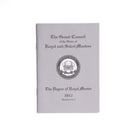 Cover of a book titled 'The Degree of Royal Master' by the Grand Council of the Order of Royal and Select Masters, dated 2017.