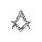 Masonic silver sqaure & compasses lapel pin badge on a white background