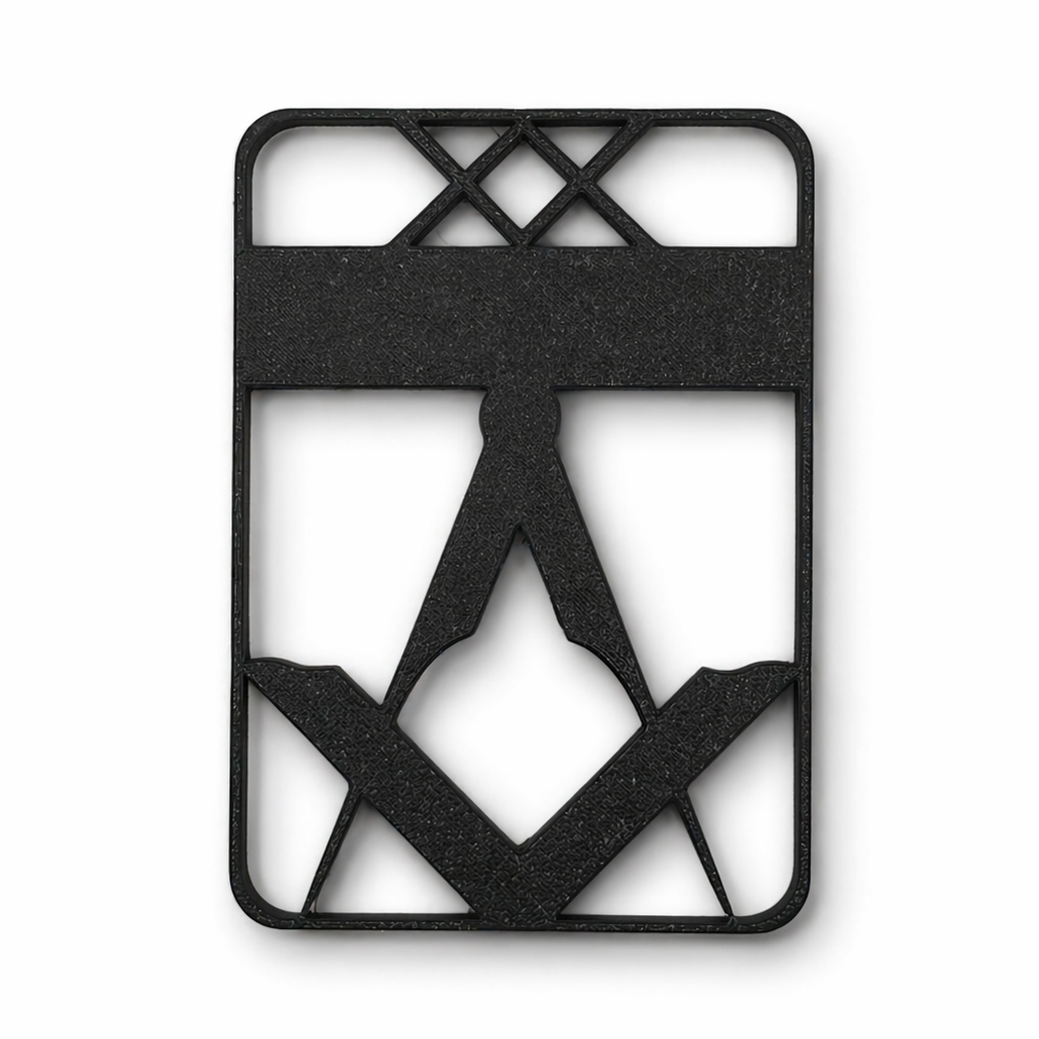 Masonic square and compass jewel holder in black.