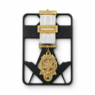 Masonic square and compass jewel holder in black holding the Companion Breast Jewel.
