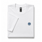 Masonic premium white t-shirt featuring the square and compasses emblem on the left chest, Freemason casual wear