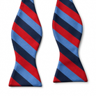 UGLE One Journey Masonic silk self-tie bow tie in red, navy and light blue , 