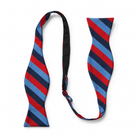 Masonic One Journey silk self-tie bow tie in red, navy and light blue , official UGLE Freemason