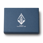 Freemasons' hall Masonic silk bow tie blue gift box.