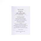 Taylors Pocket Ritual Book inside cover, printed in black on white paper.