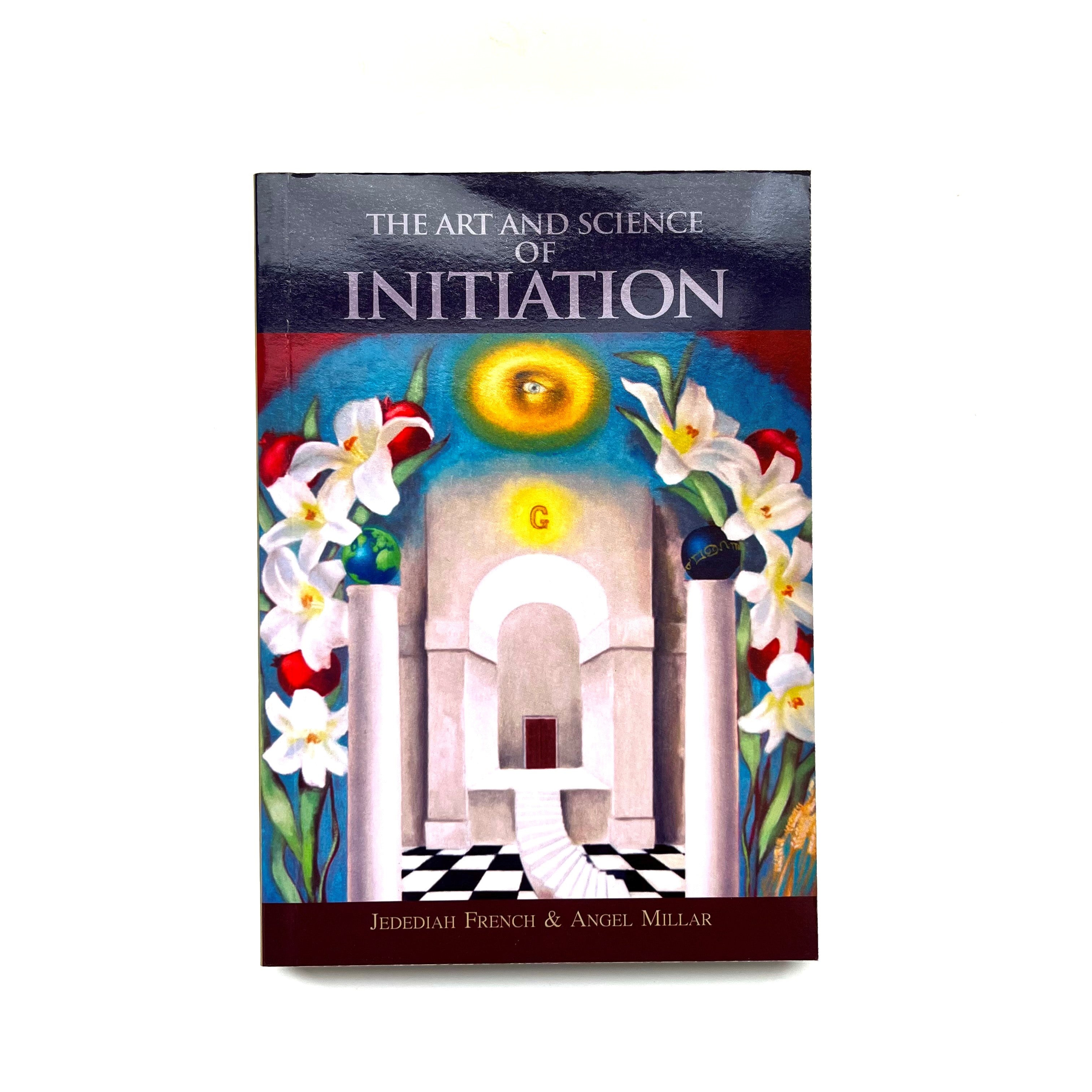 Cover of the book 'The Art and Science of Initiation' featuring a stylized design with flowers, a geometric pattern, and a central symbol.