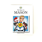 The cover of the book 'The Sign of a Mason' featuring a cartoon illustration of a person in a suit with a Masonic emblem, written by Martin Faulks.