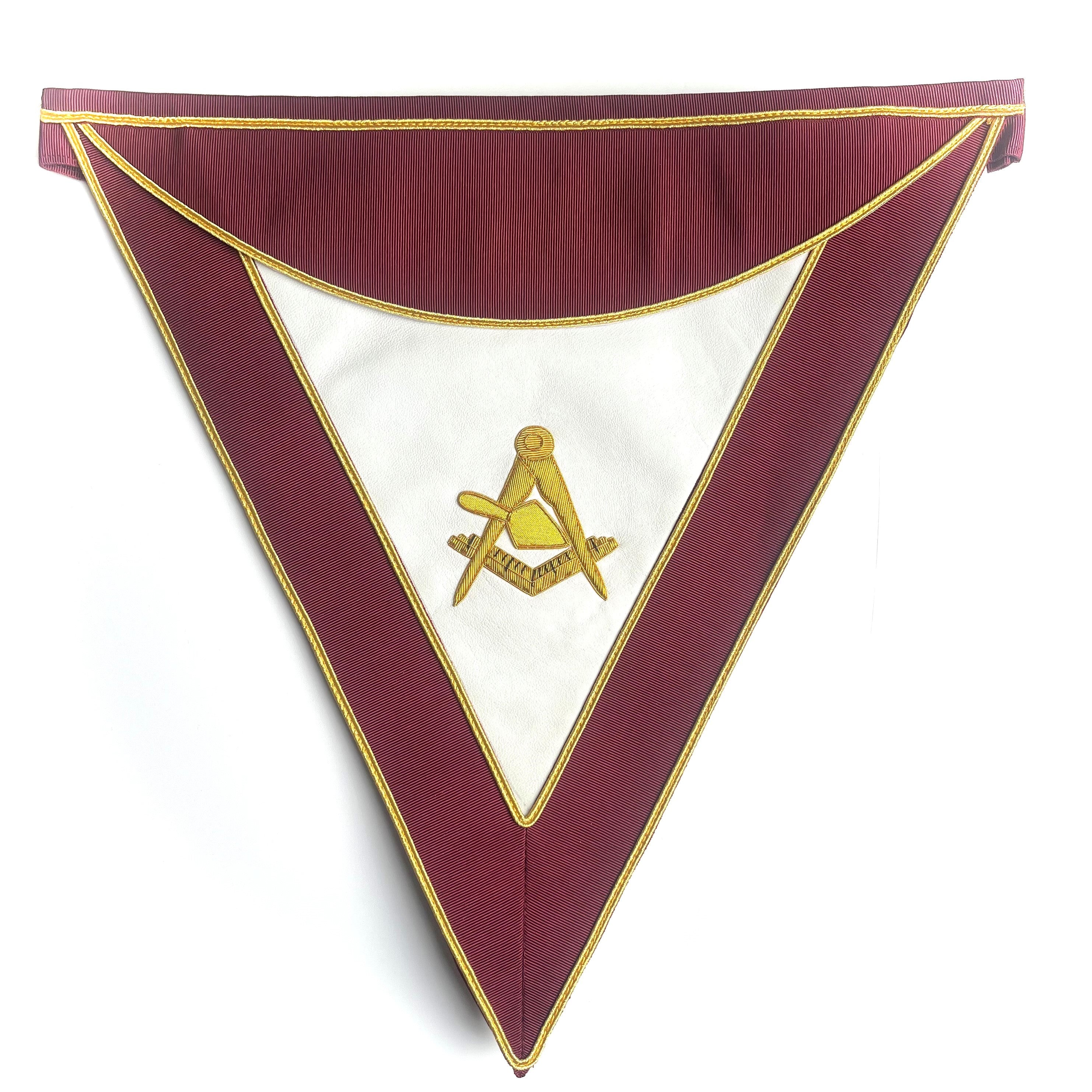 Triangular banner with Masonic symbol on a white background