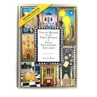 A book cover of 'Tracing Boards of the Three Degrees' by Julian Rees, featuring illustrations of Masonic symbols and structures.