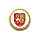 UGLE Gold Coin with crest in gold and red white a white background.