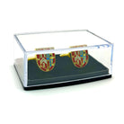 Cufflinks with UGLE coat of arms design in a clear gift box on a white background
