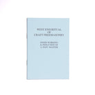 A blue booklet with the title 'West End Ritual Craft Freemasonry Inner Workings & Induction of a Past Master' printed on the cover.