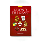 The cover of the book 'Beyond The Craft' featuring a red background with the title and author's name, Keith B. Jackson, along with various Masonic order emblems.